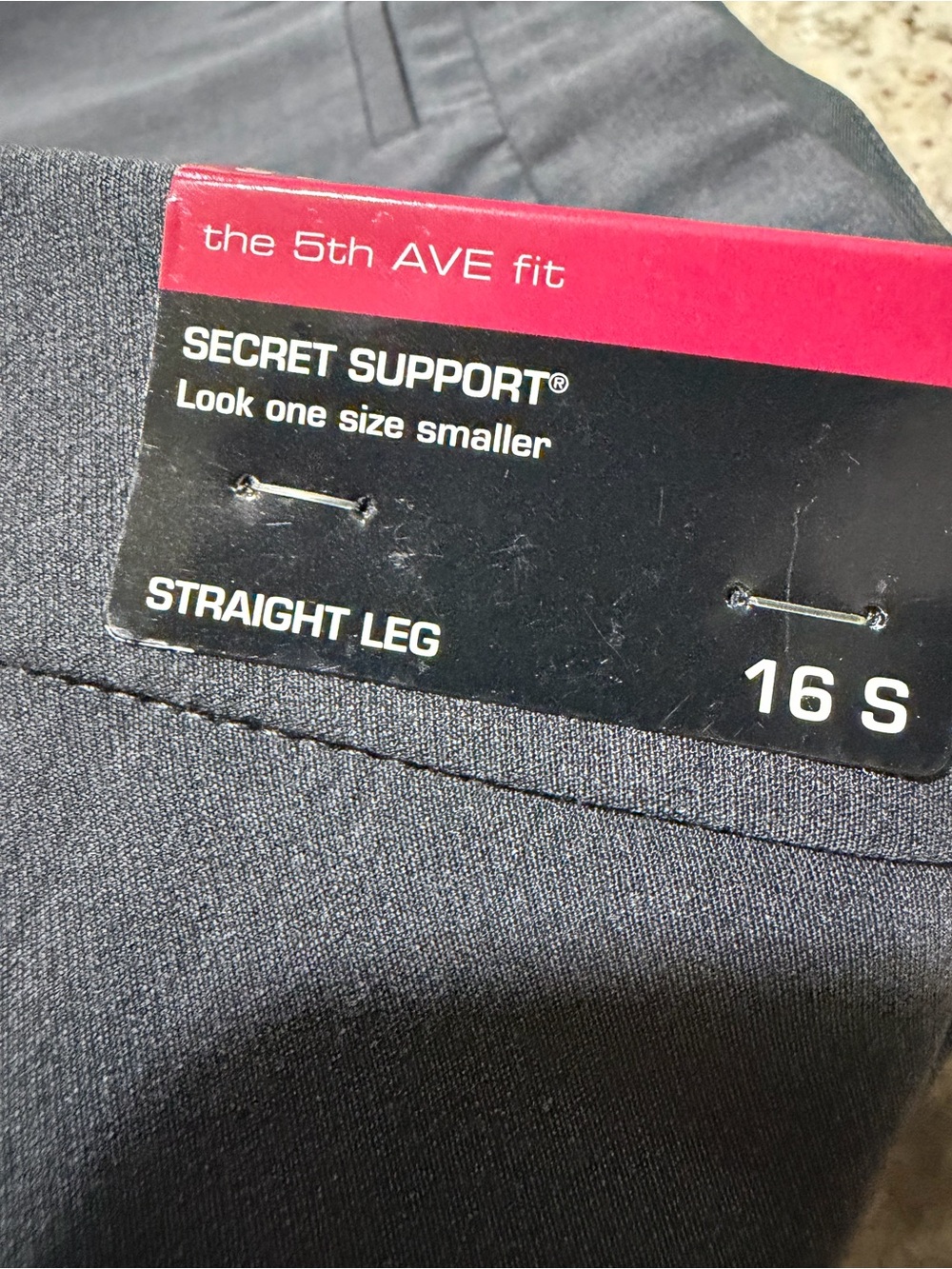 Investments the 5th Ave. Secretly Support Gray Women’s Trouser Size 16 Short NWT